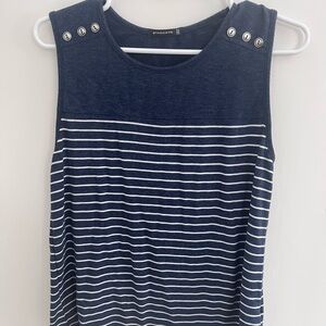 Staccato Blue and White Striped Tank Top